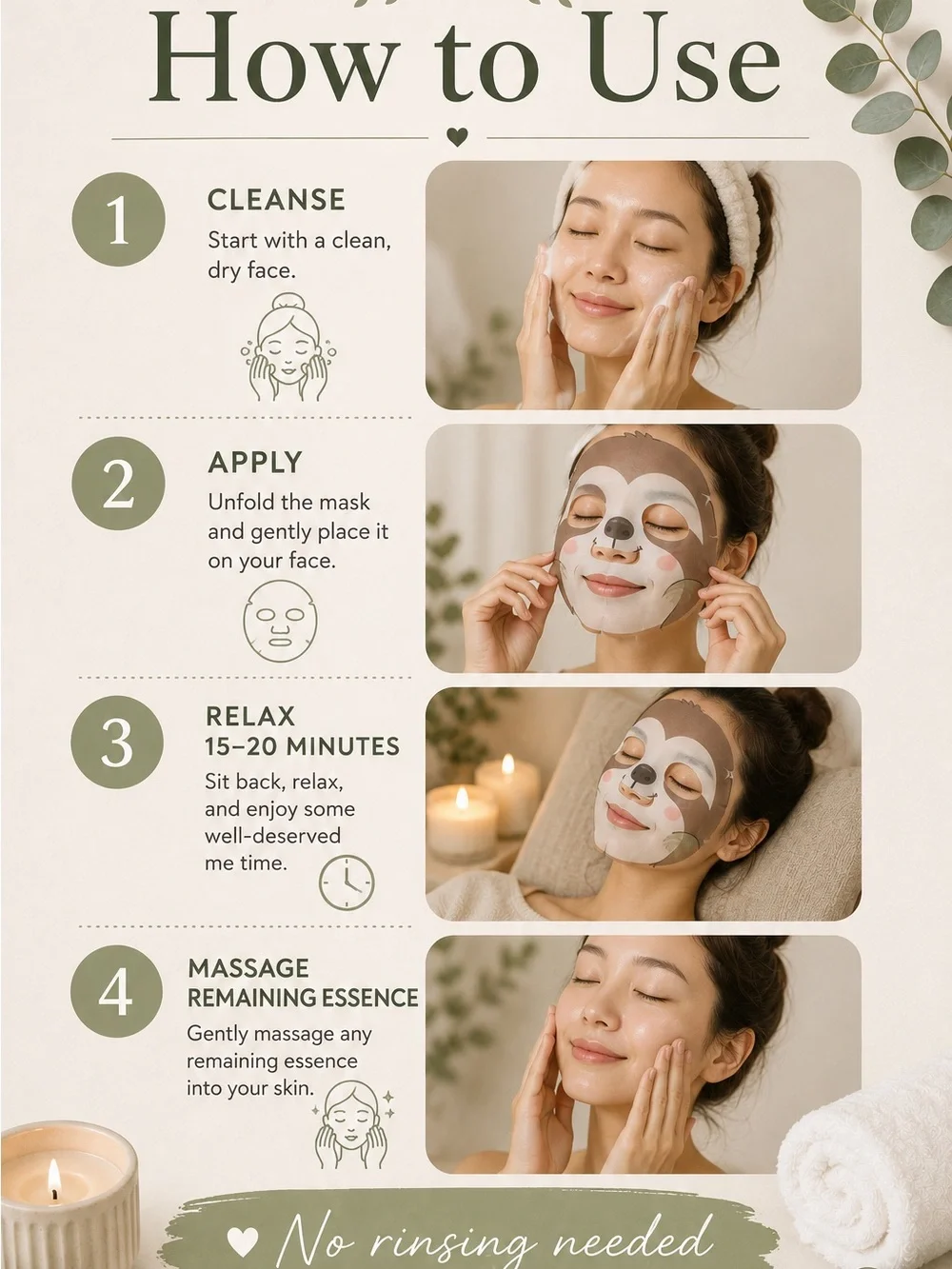 The Crème Shop Slow Down & Glow Sloth Sheet Mask | Collagen + Vitamin C